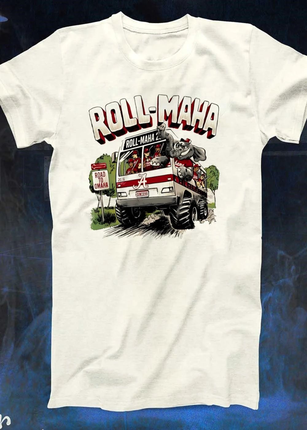 Roll-Maha 2026 Road to Omaha Alabama Baseball T-Shirt