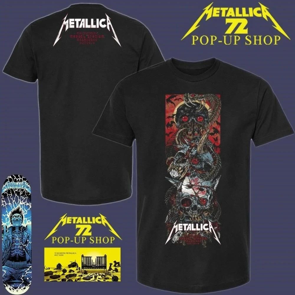 Metallica M72 Melbourne November 8 2025 Pop-Up Shop Art Rhys Cooper Two Sided T-Shirt