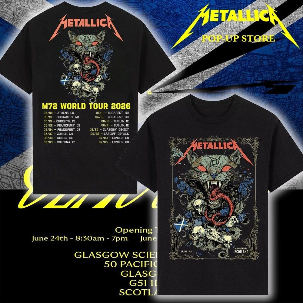 Metallica M72 Scotland Tour 2026 Venue Tee At Hampden Park Glasgow On 25 June 2026 The Wild Cat Art