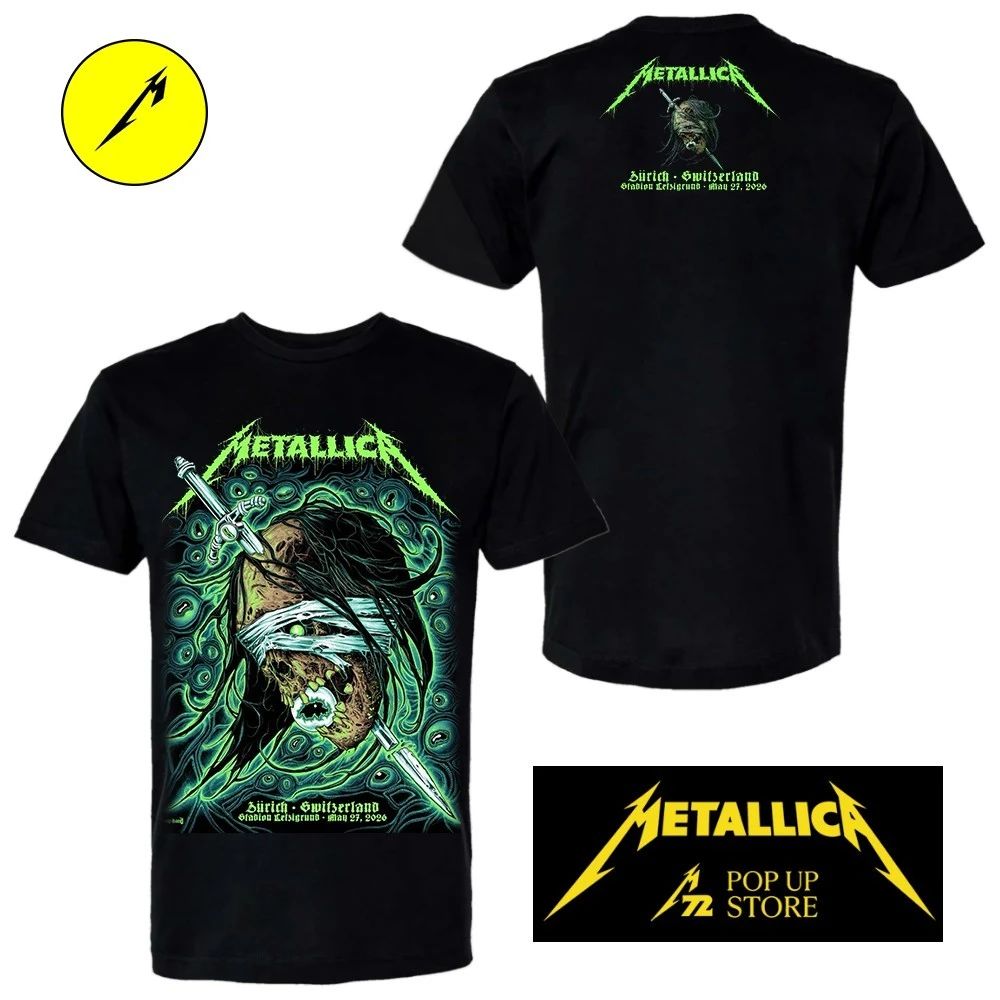 Metallica at Stadion Letzigrund in Zürich, Switzerland, on May 27, 2026, on the M72 World Tour Two Sided T-Shirt