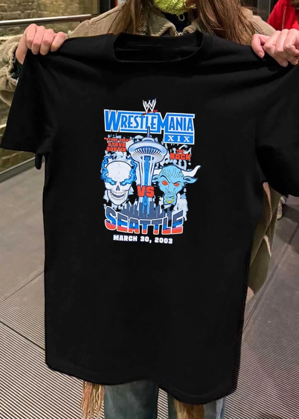 WrestleMania XIX Steve Austin vs The Rock Seattle March 30 2003 T-Shirt