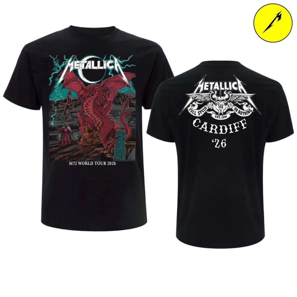 Metallica Cardiff Pop-Up Store T-Shirt – M72 Tour 2026 – Limited Edition Dragon Exclusive – Principality Stadium June 28