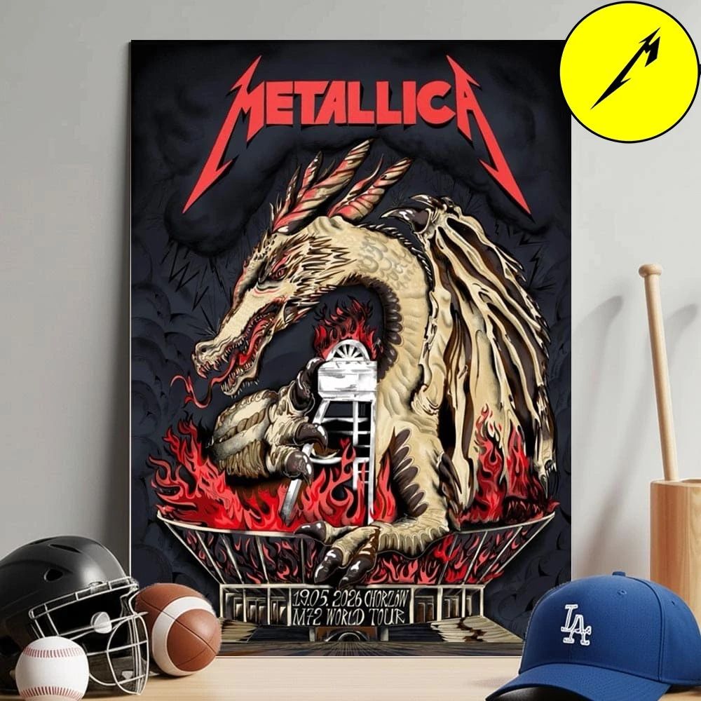 Metallica M72 Chorzow 2026 Venue Poster By Karol Banach Pop Up Merch Store At Stadion Slaski Poland On May 19th 2026 Home Decor Poster Canvas