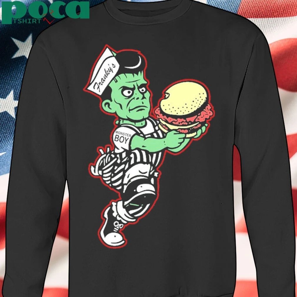Franky’s Monster boy holding Hamburger T-shirt