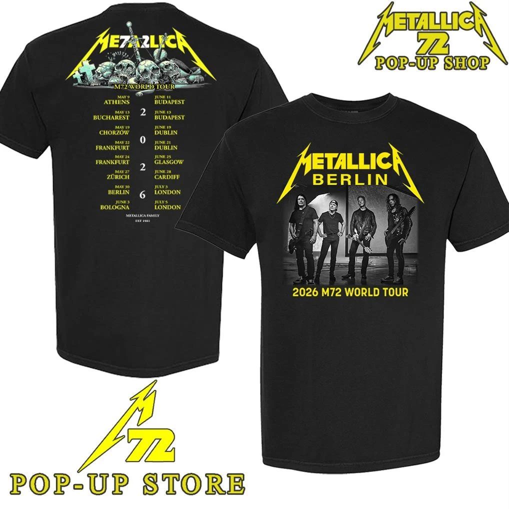 Metallica M72 Berlin, Germany 2026 Band Members Europe Tour Date T-Shirt