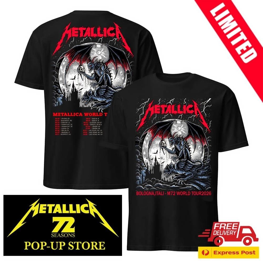 Metallica Keith Stanley Design Bologna 2026 Pop-Up Shop Two Sided T-Shirt