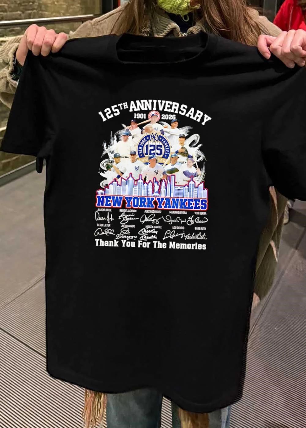 125th Anniversary 1901 2026 New York Yankees Legends Signatures Skyline shirt