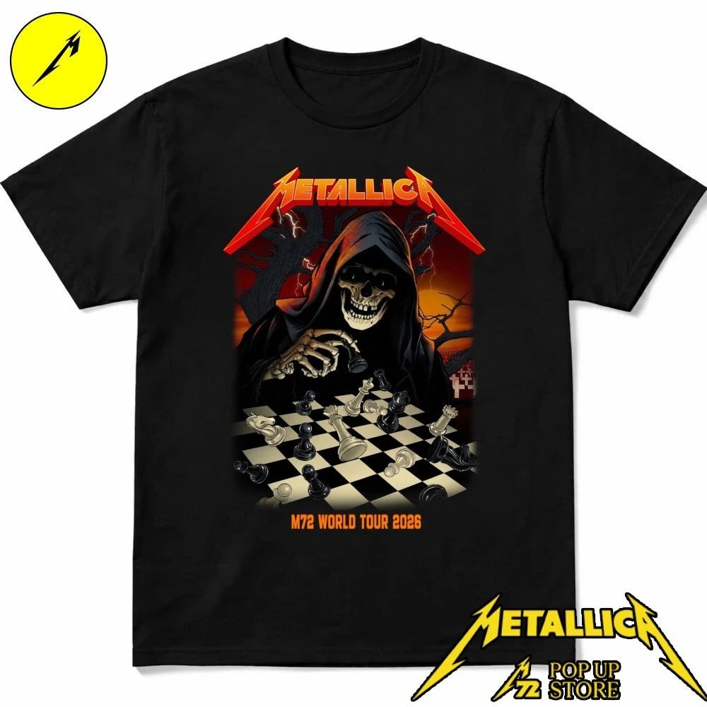 Metallica Frankfurt 2026 Shirt – Grim Reaper Chess Vance Kelly Art Tee