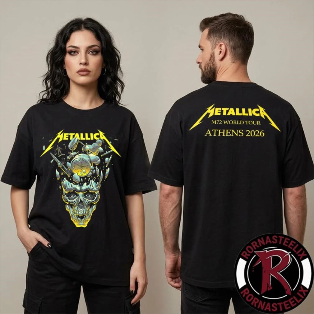 Metallica M72 Athens M72 World Tour 2026 Yellow Demon Art By Luke Preece Shirt