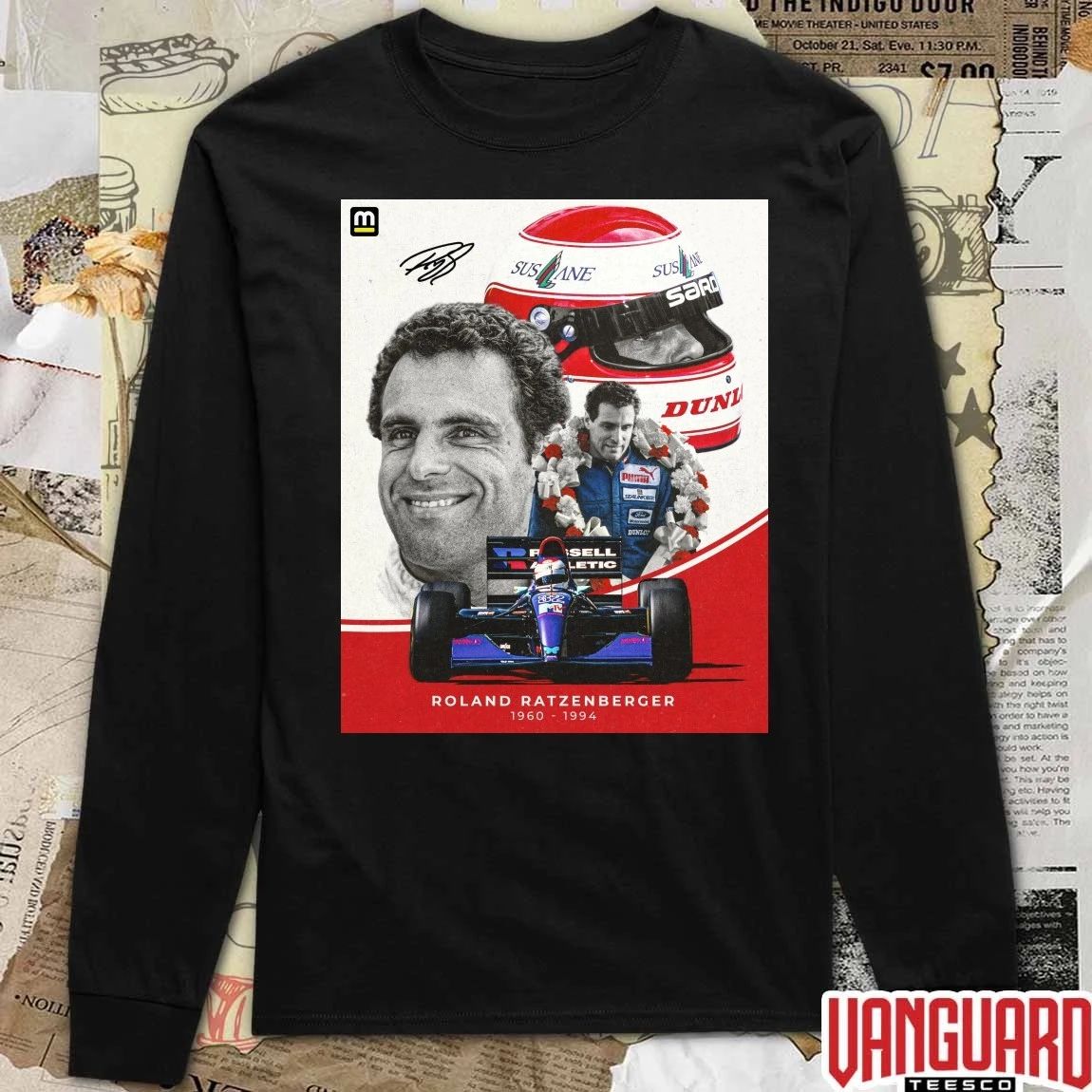 Remember Roland Ratzenberger 1960 1994 Poster Signature Formula One Racing Legend t-shirt
