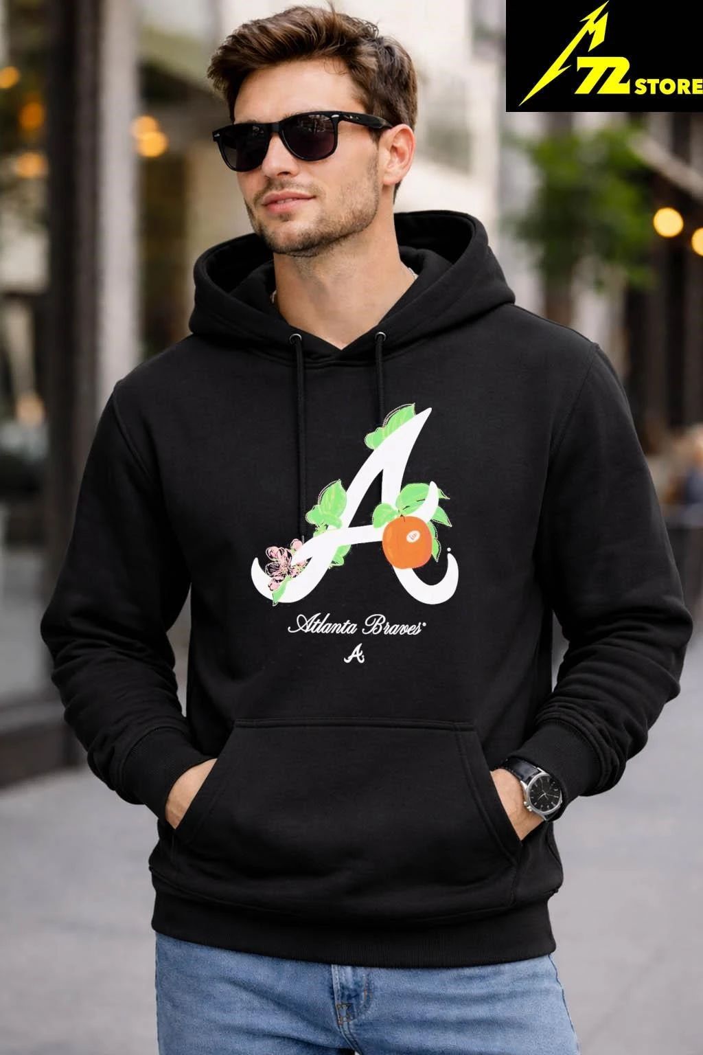 The Atlanta Braves Lifestyle Graphics Floral Embroidery Shirt