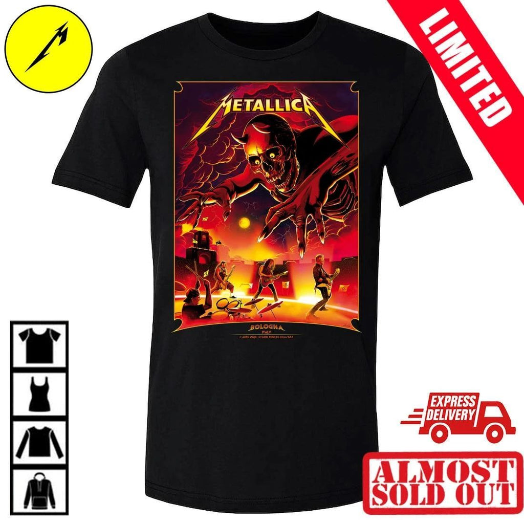 Metallica Stadio Renato Dall’Ara Bologna 2026 Official Merch Shirt