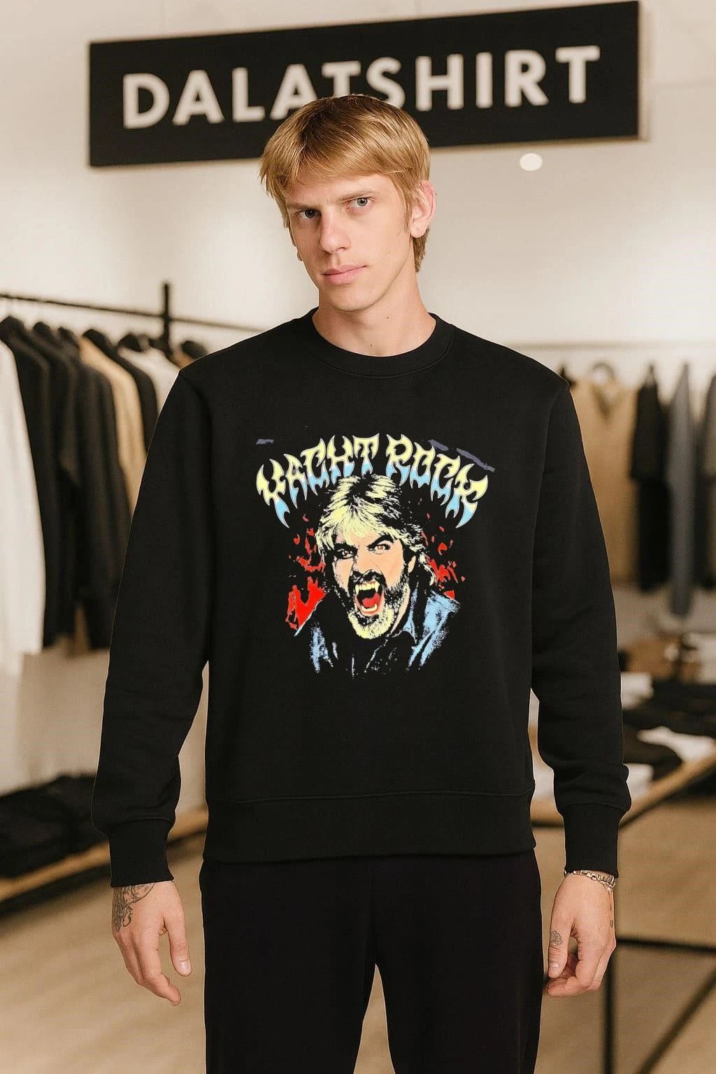 Yacht Rock Michael McDonald Vampire Fangs Metal shirt