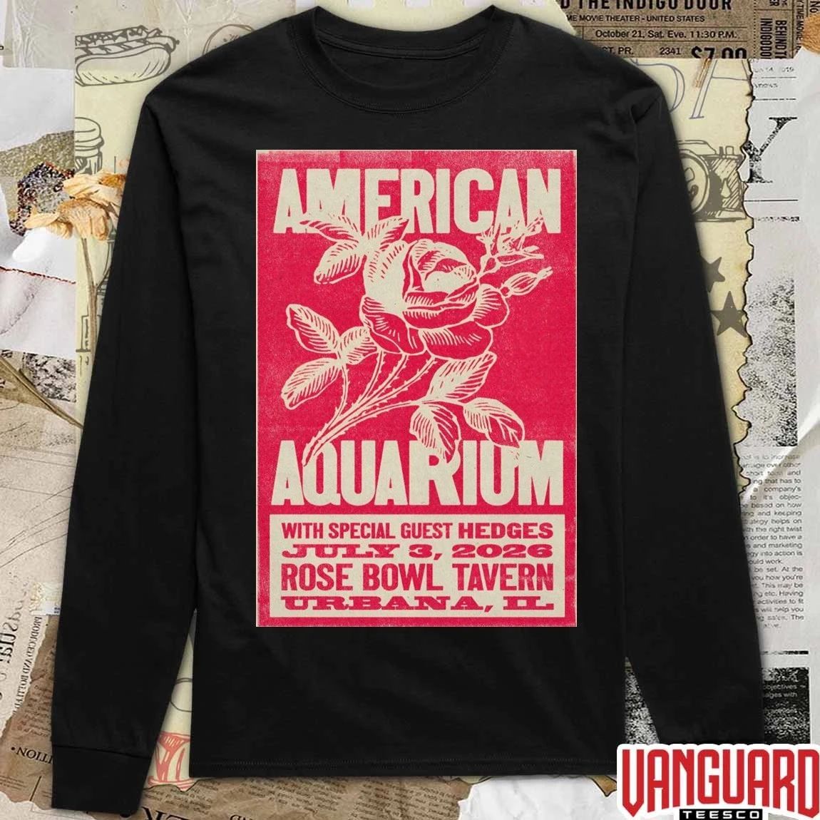 American Aquarium July 3 2026 In Urbana IL Rose Bowl Tavern Poster t-shirt
