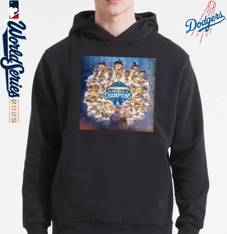 Los Angeles Dodgers Back To Back World Series Champions Poster T-Shirt