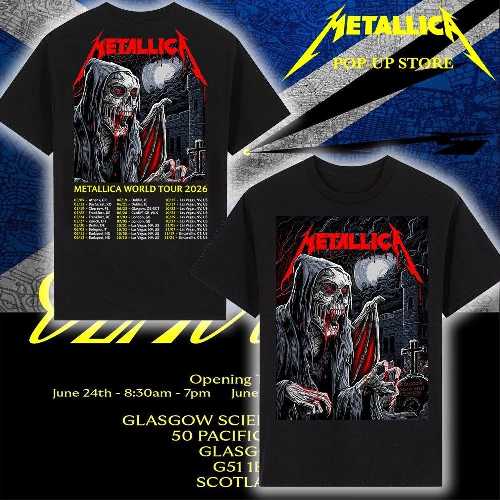 Metallica In Glasgow Hampden Park 2026 T-Shirt – Official M72 World Tour Apparel – Art By Landon Armstrong T-Shirt