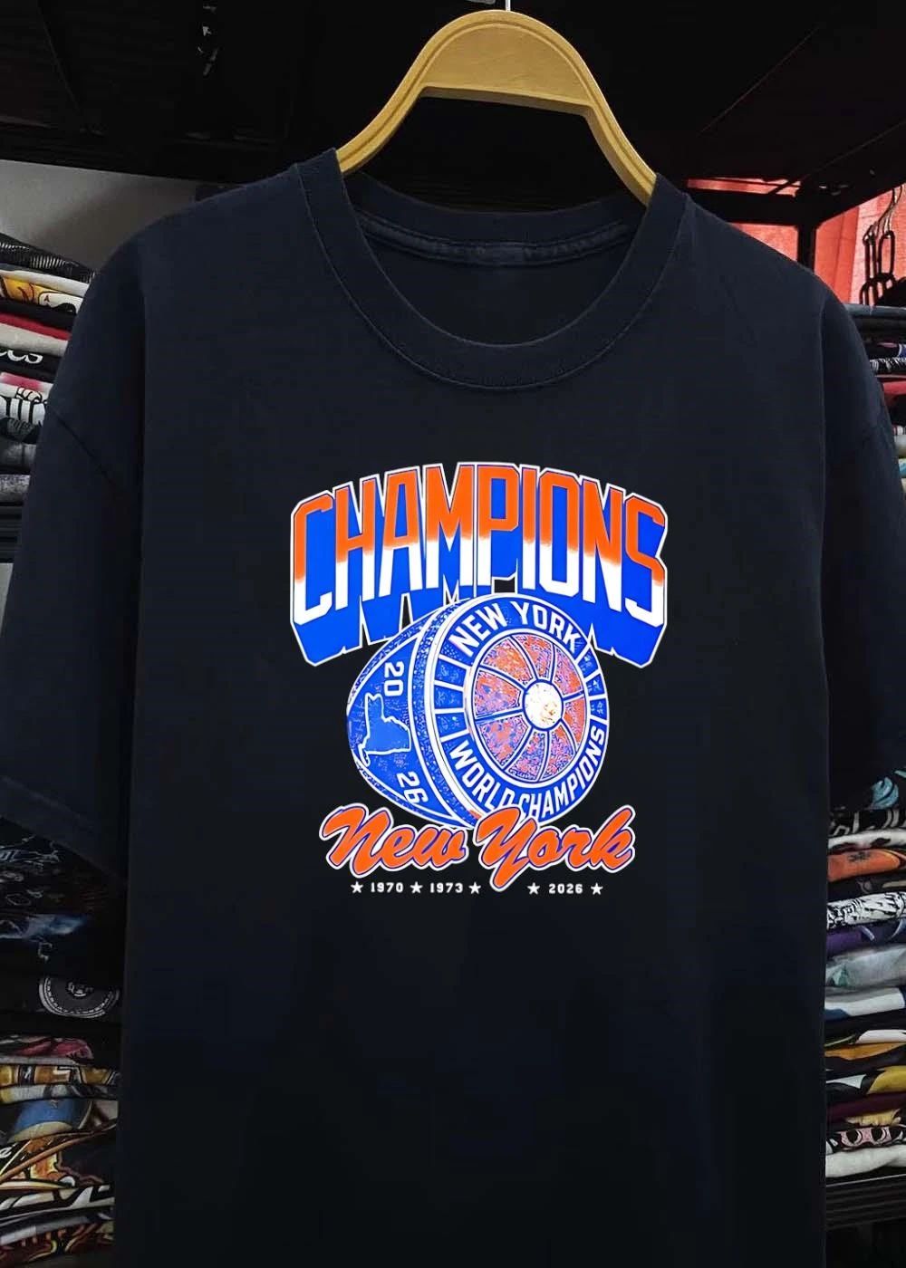 NY Knicks Championship Ring Celebrate 1970 1973 2026 World Champions T-Shirt