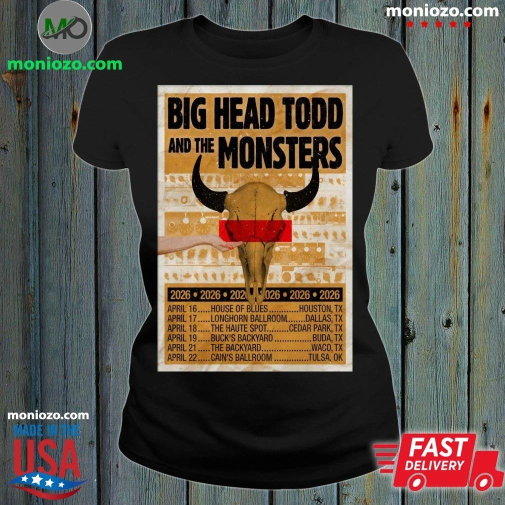 Original Big Head Todd And The Monsters Texas Tour 26 Poster T-shirt