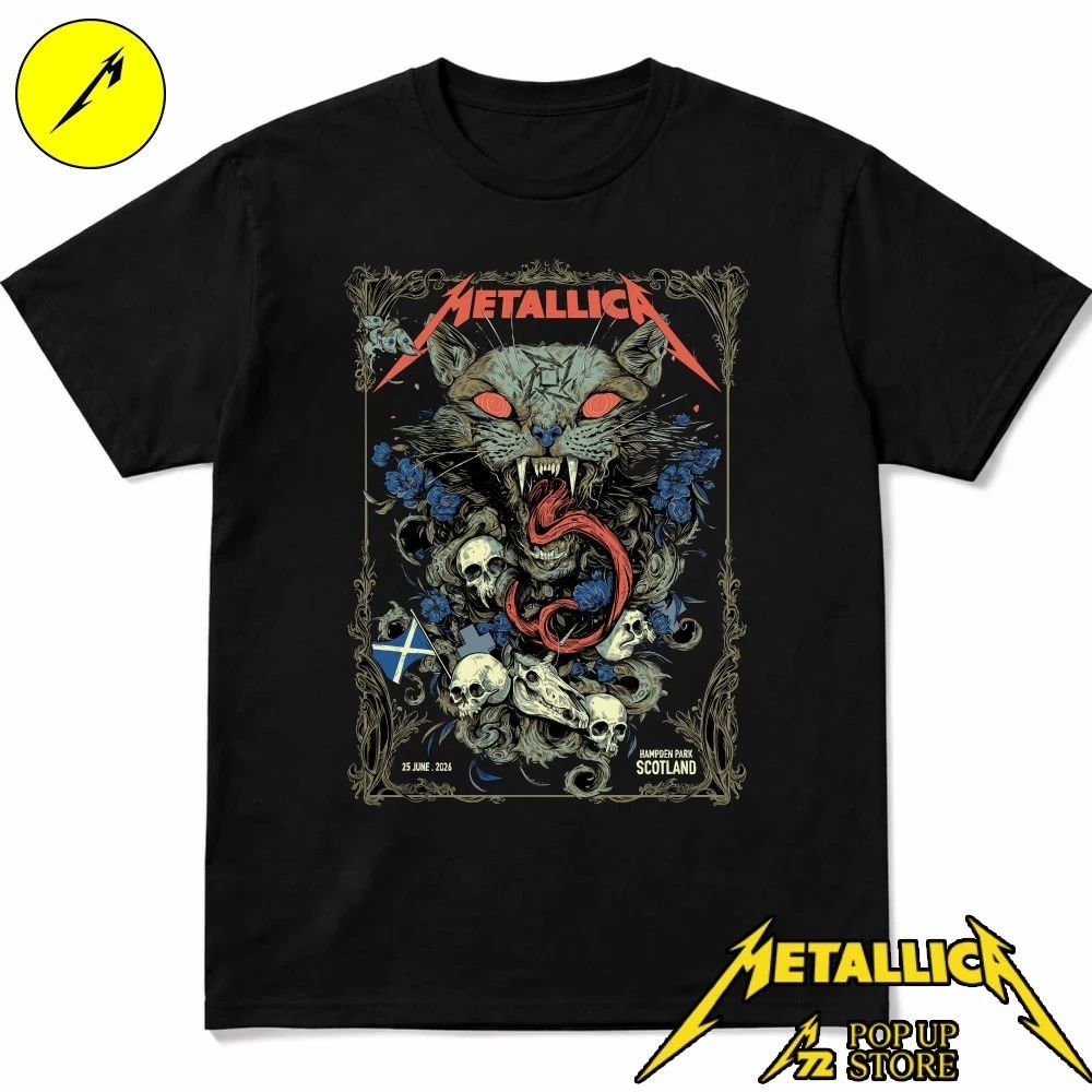 Metallica Glasgow T-Shirt Limited Edition June 25, 2026 Hampden Park Scotland – By WolfSkullJack Pop Up Shop