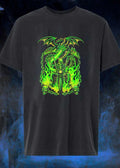 Green Dragon Skeleton Chopper Flames Shirt