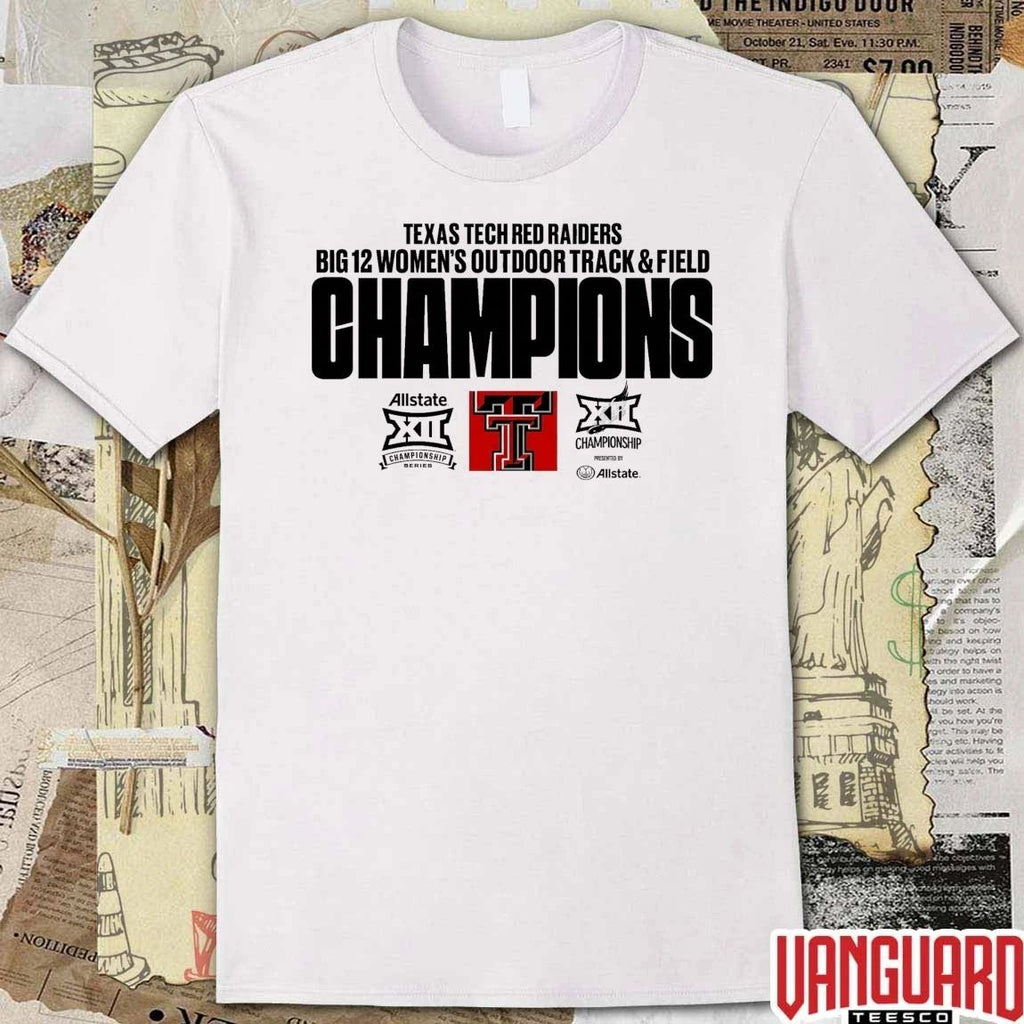 Texas Tech Red Raiders 2026 Big 12 Women’s Outdoor Track & Field Champions Logos t-shirt