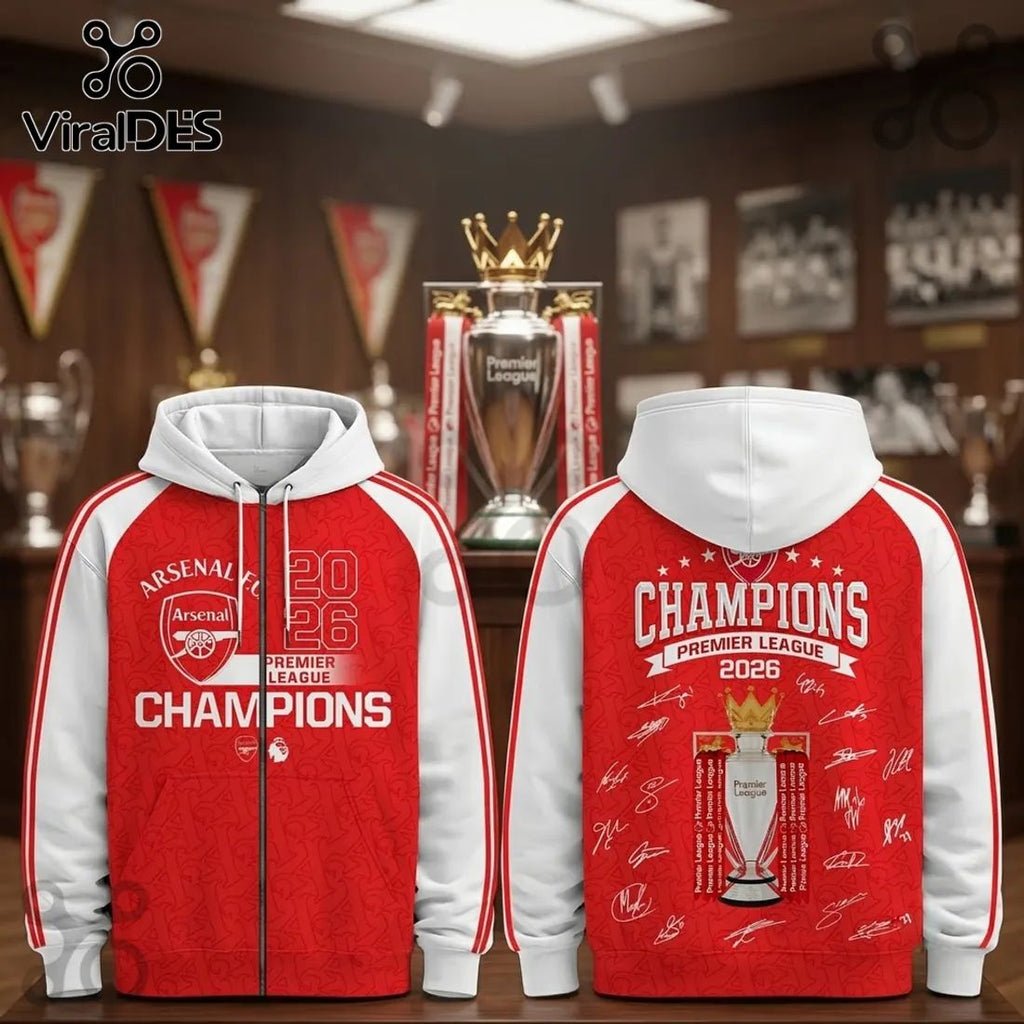 Arsenal FC Premier League 2026 Champions Hoodie