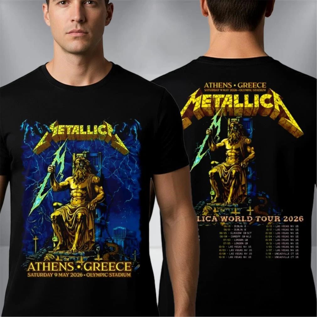 Metallica M72 Athens Pop-Up Shop 2026 Double-Sided Shirt Olympic Stadium, 9 May 2026 Zeus King of the Gods Shirt