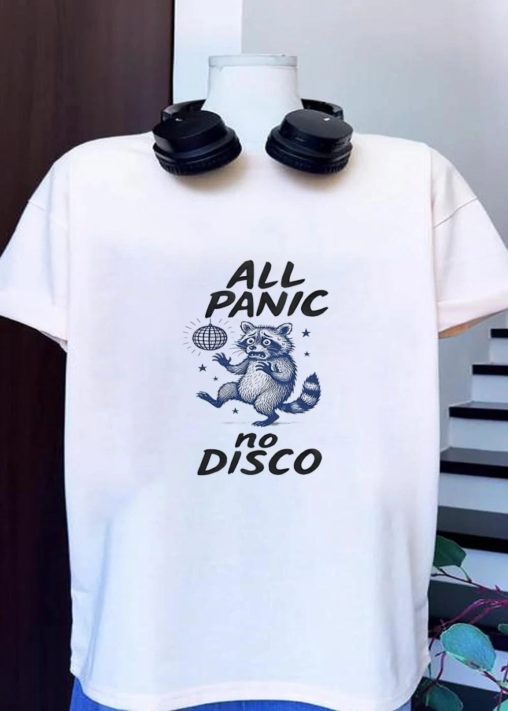Raccoon panic disco disco ball stars night event all panic no disco shirt