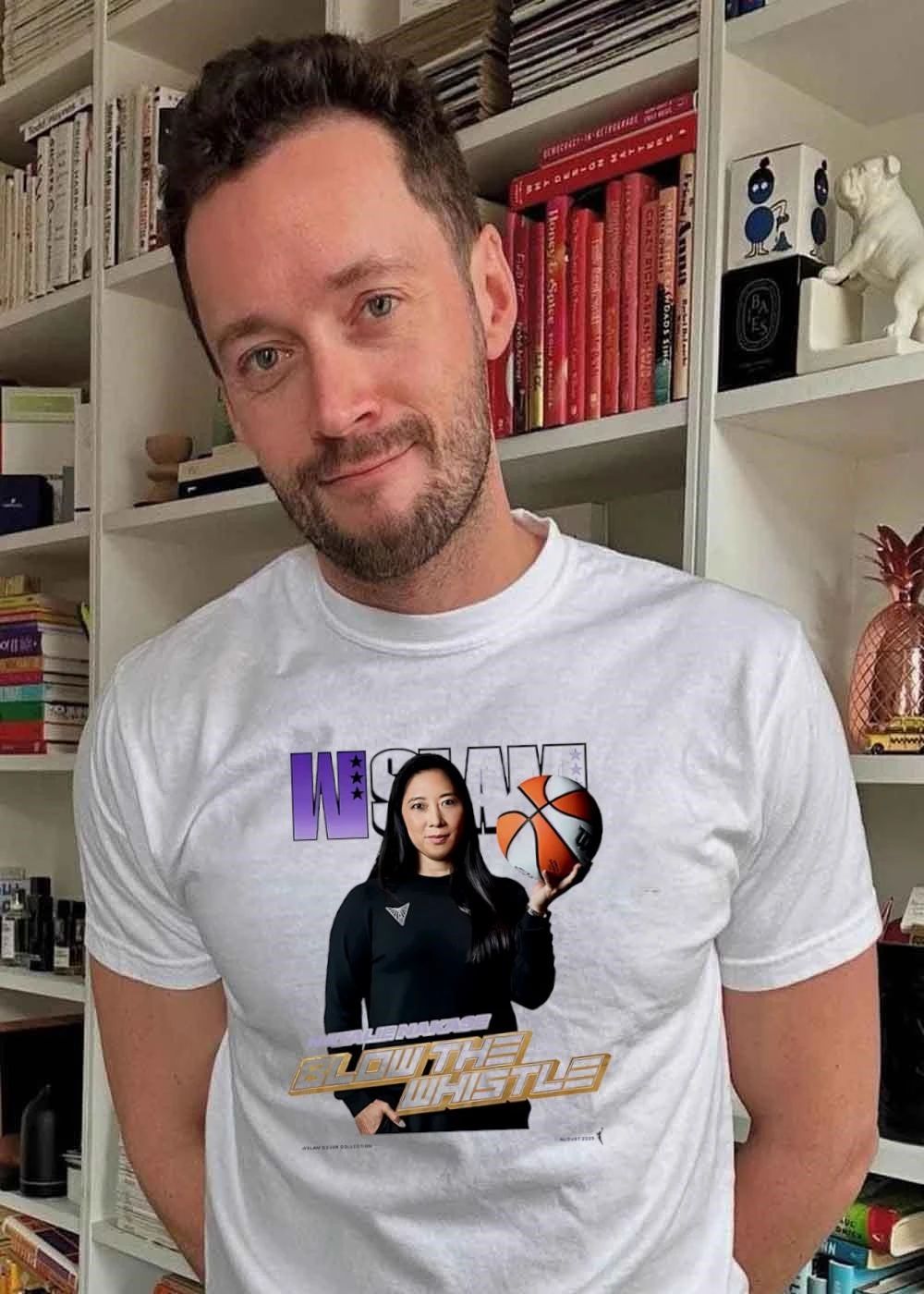 WSLAM Cover Collection Natalie Nakase Blow the Whistle Las Vegas Aces T-Shirt