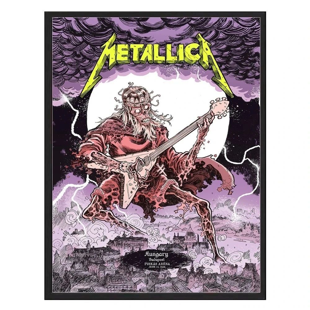 Metallica M72 Budapest 2026 Poster – Night 1, June 11 at Puskás Aréna Hungary – Artwork by Mark Laszlo