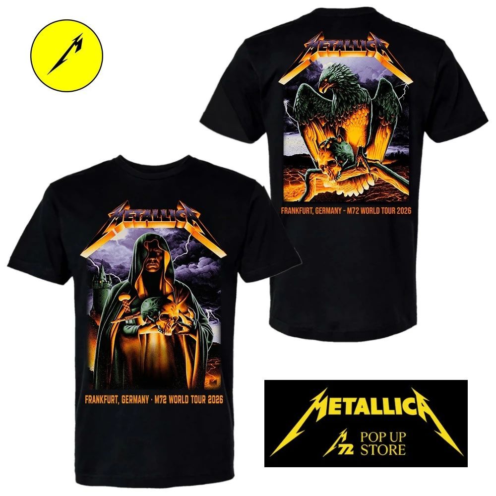 Metallica Frankfurt M72 Tour Night 1 and Night 2 Double-Sided T-Shirt – May 22 and 24, 2026 – Deutsche Bank Park, Germany
