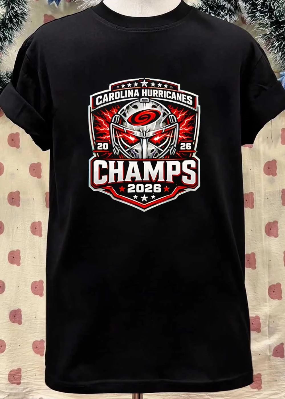 Carolina Hurricanes 2026 Champs Hockey Goalie Helmet T-Shirt