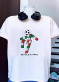 Italia 90 Logo Soccer Player Graphic T-Shirt