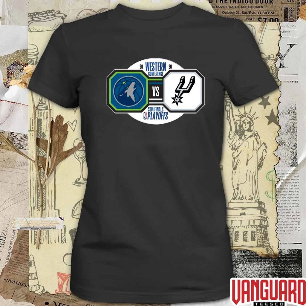 Minnesota Timberwolves vs San Antonio Spurs 2026 NBA Playoffs Western Conference Semifinals t-shirt