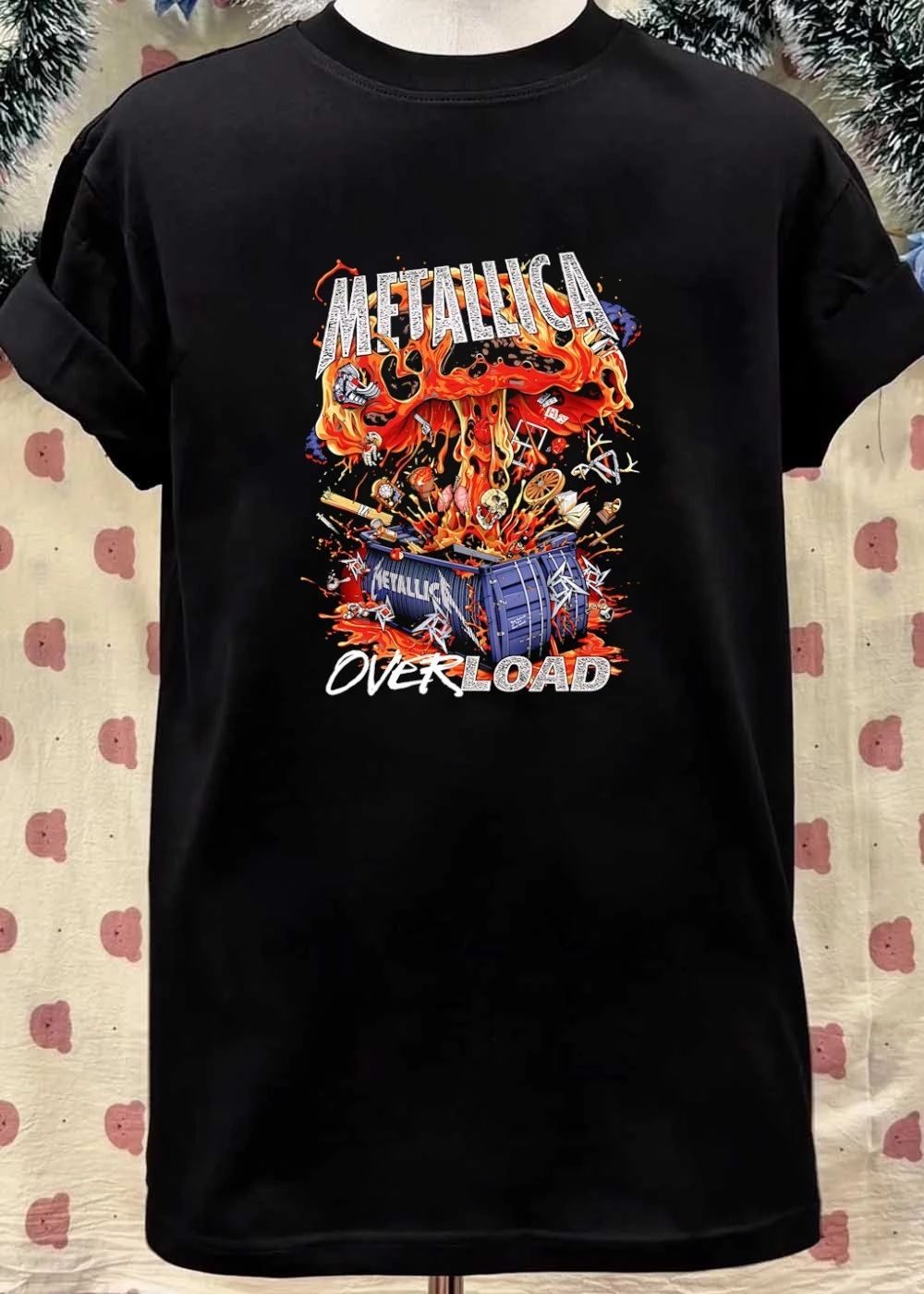 Metallica Overload with explosion and various items shirt