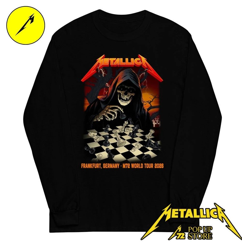 Metallica Frankfurt 2026 Shirt Vance Kelly Grim Reaper Chess Concert Tee