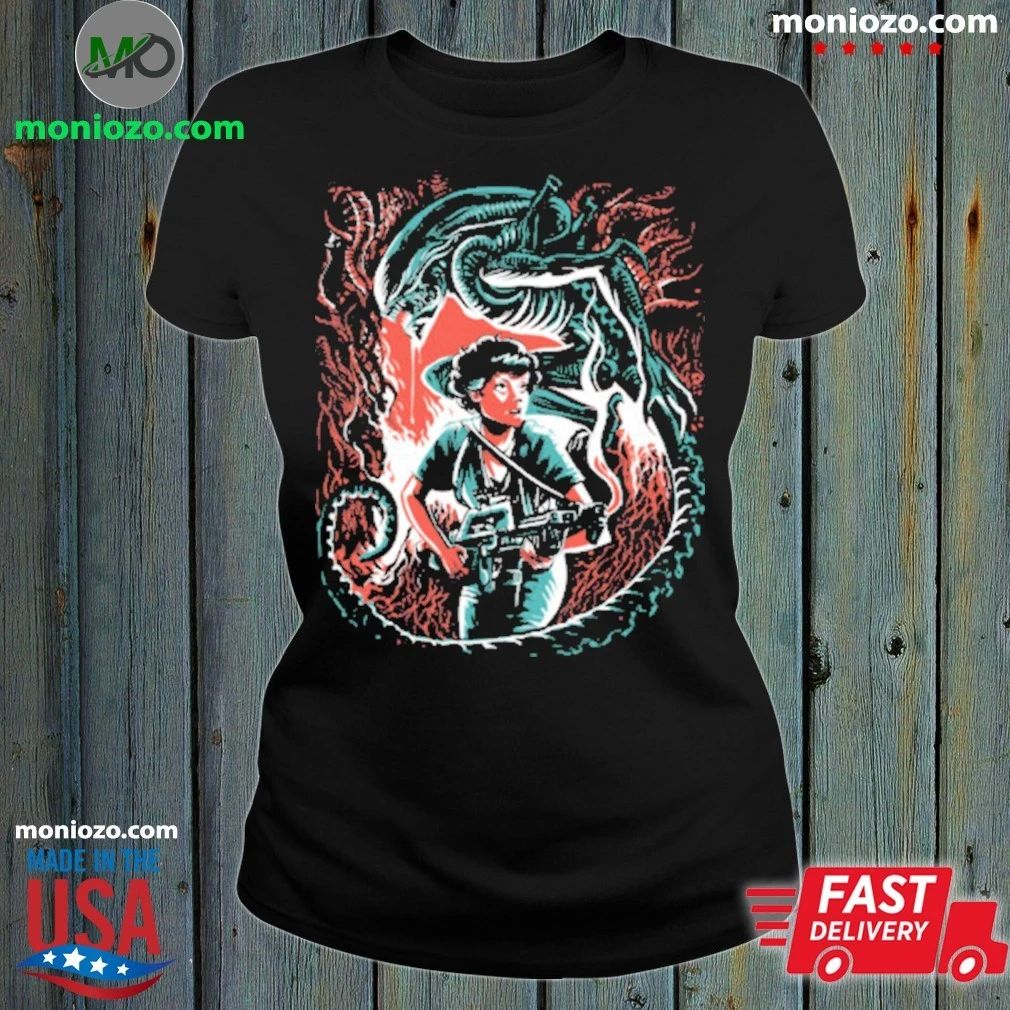Original Hunter Hunted Ripley And Xenomorph Shirt