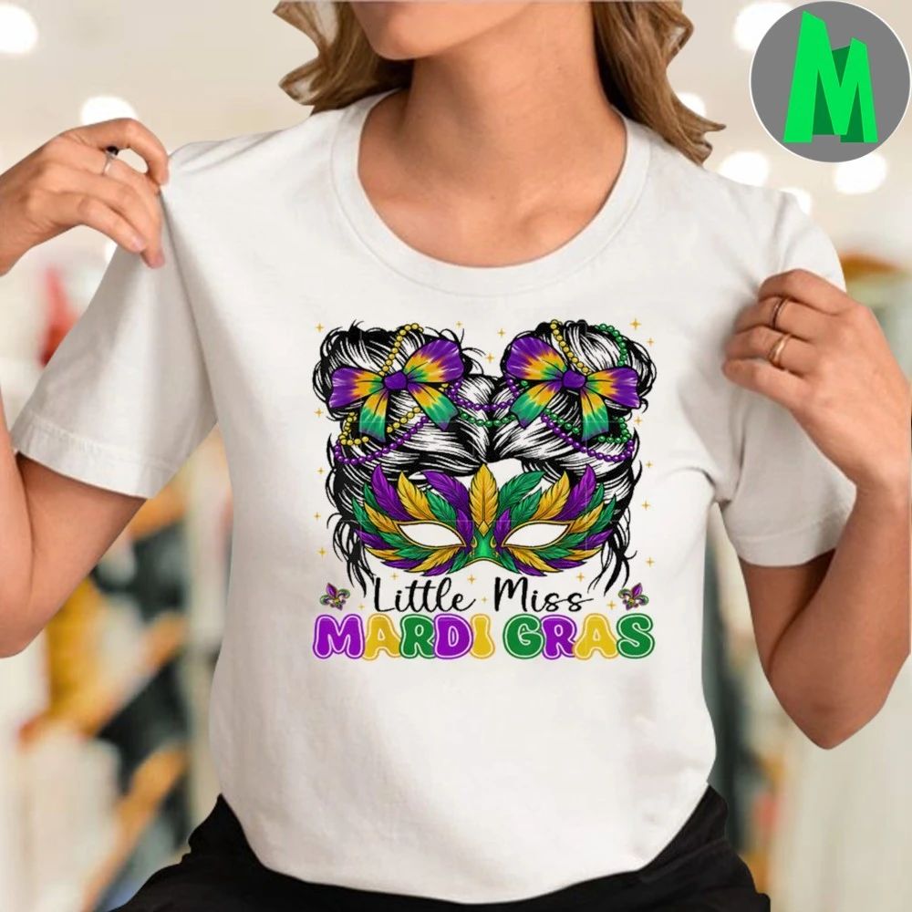 Original Mardi Gras Messy Bun Coquette Bead Shirts