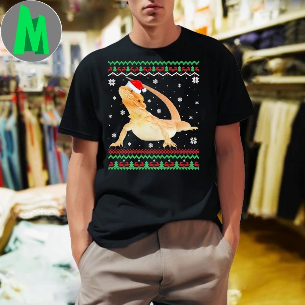 Funny Bearded Dragon Christmas Pajamas Ugly Xmas Shirt