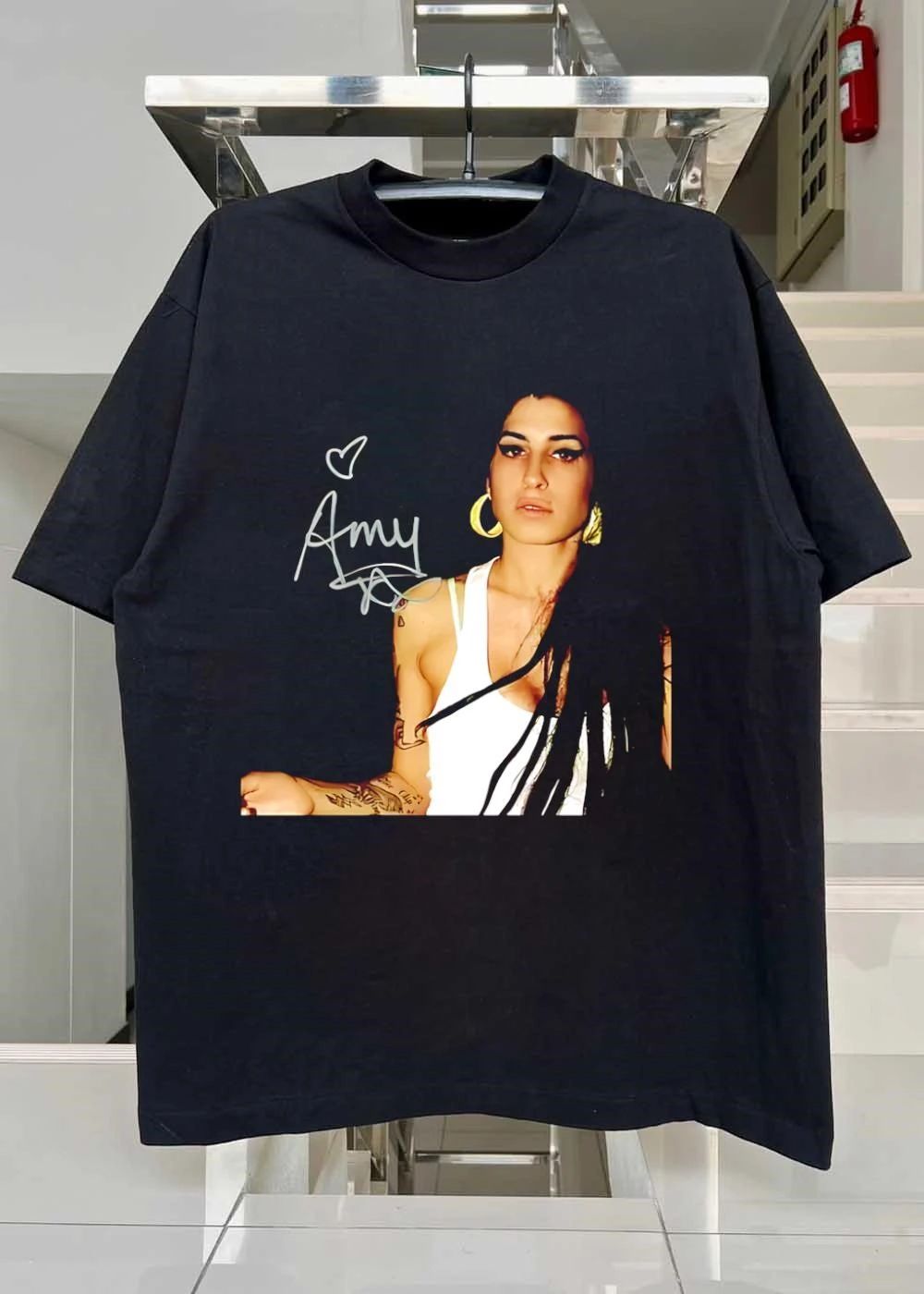 Amy Winehouse Autograph Heart Shirt