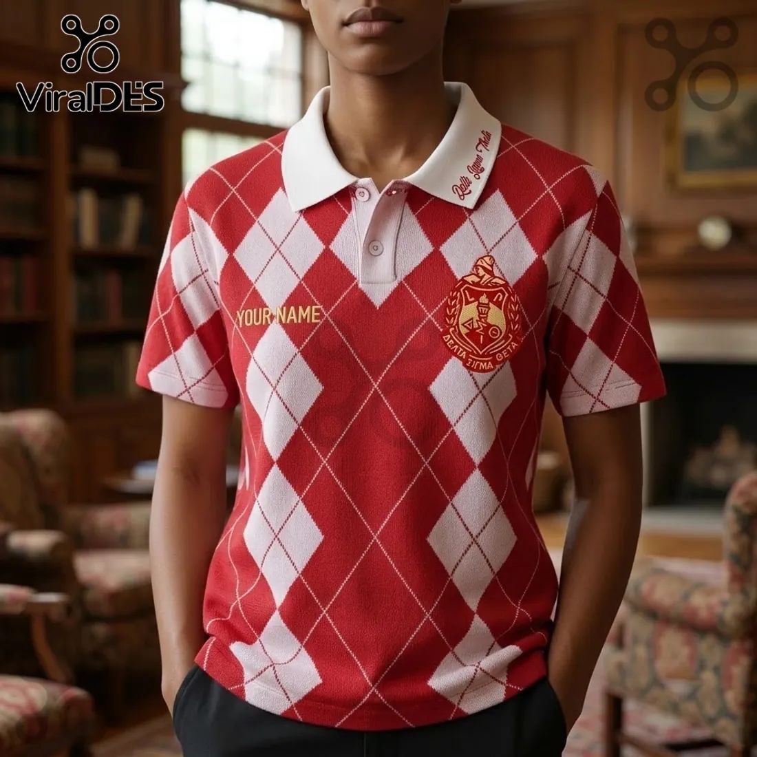 Delta Sigma Theta Argyle Custom Polo Shirt