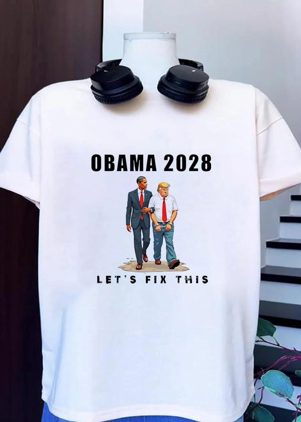Obama 2028 Let’s Fix This Handcuffed Donald Trump T-Shirt