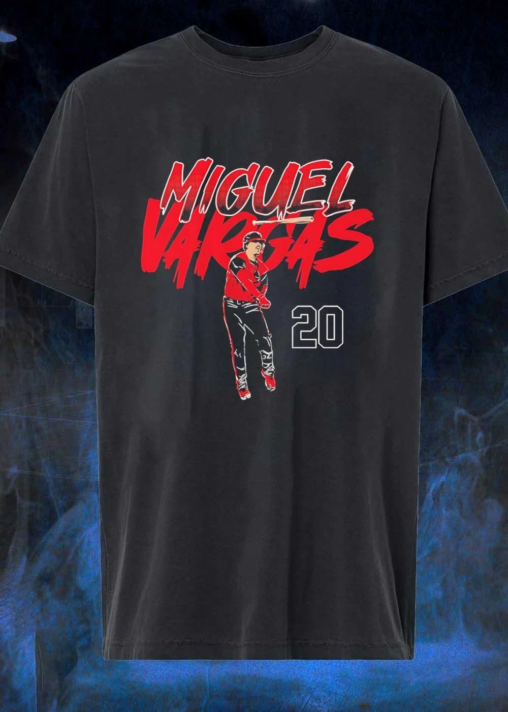 Mlb Players Association Miguel Vargas 20 Red Lettering Baseball T-Shirt
