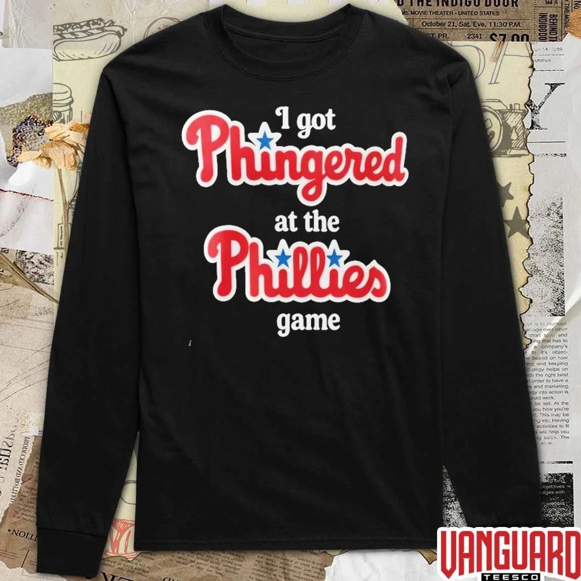 I Got Phingered At The Phillies Game Philadelphia Phillies MLB Funny t-shirt