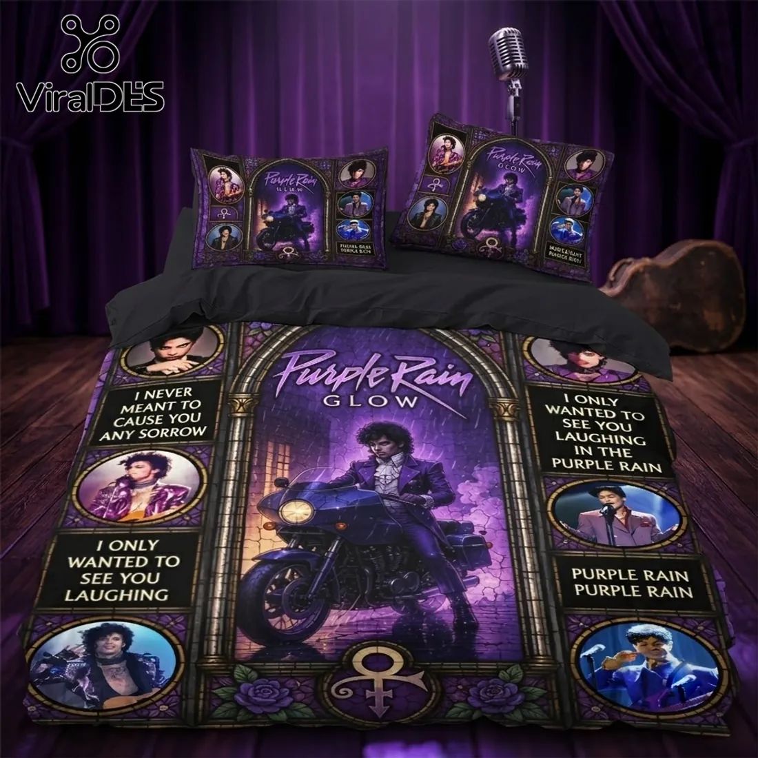 Prince Purple Rain Glow Duvet Bedding Set