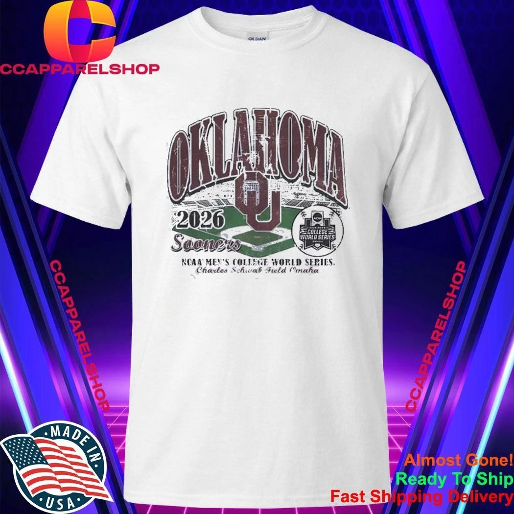 Oklahoma Sooners stadium 2026 NCAA Mens College World Series Charles Schwab Field Omaha Shirt