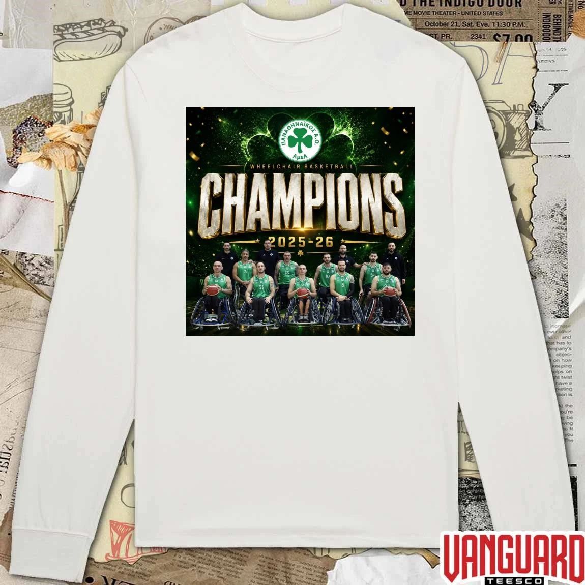 Wheelchair Basketball Champions 2025-26 Panathinaikos A.C. Poster t-shirt