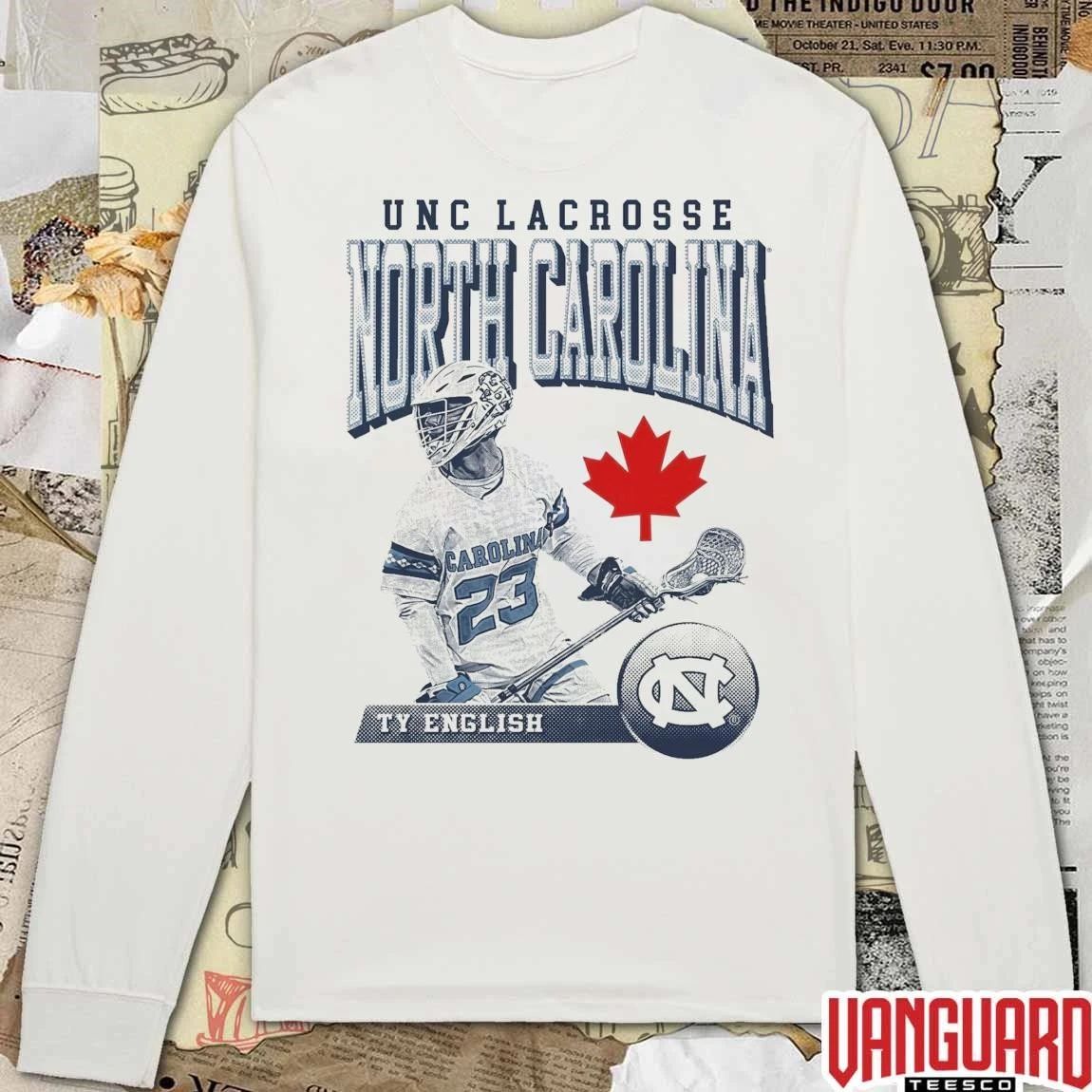 Ty English UNC Tar Heels Lacrosse Light Blue Illustrated t-shirt