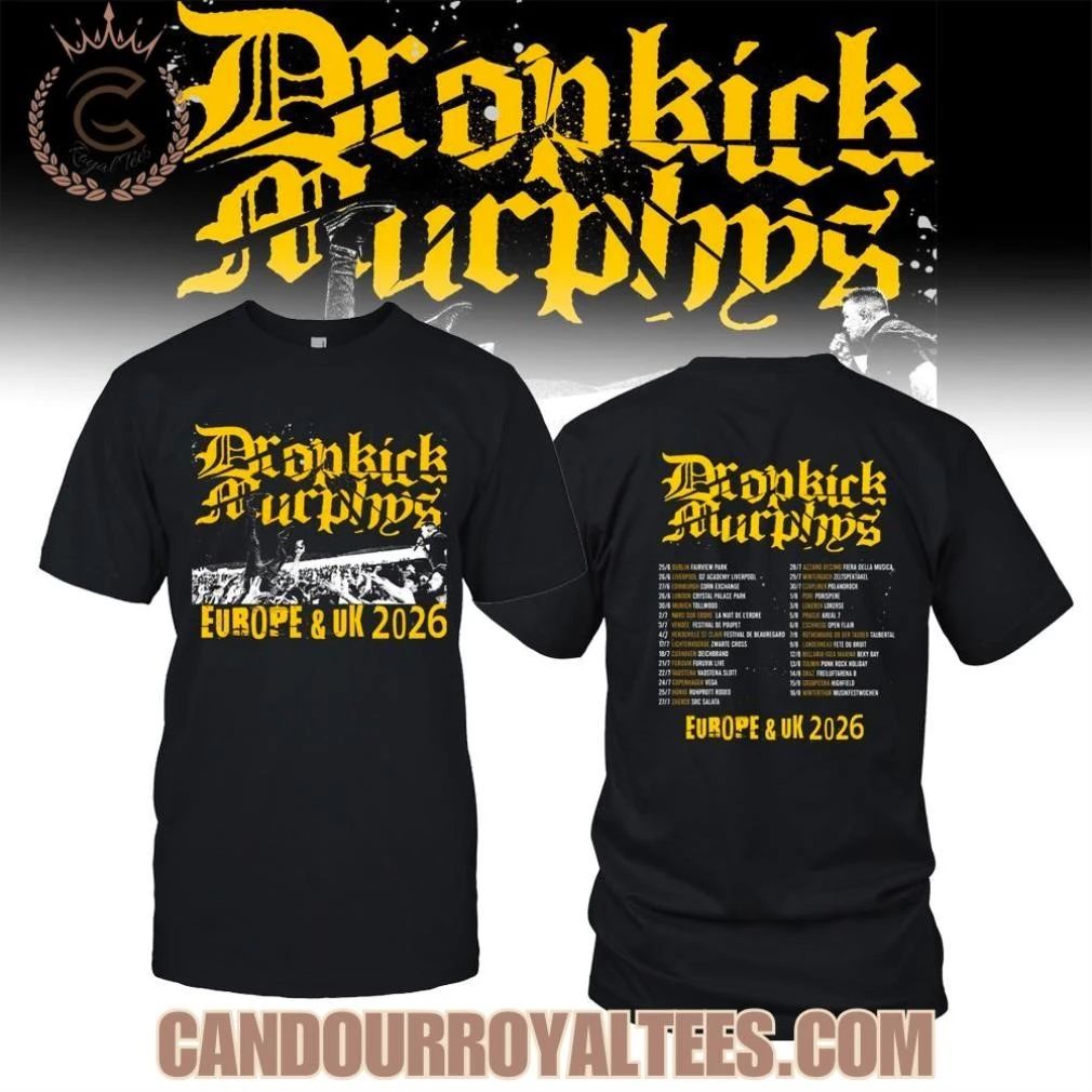 Dropkick Murphys Europe And UK 2026 Tour Shirt