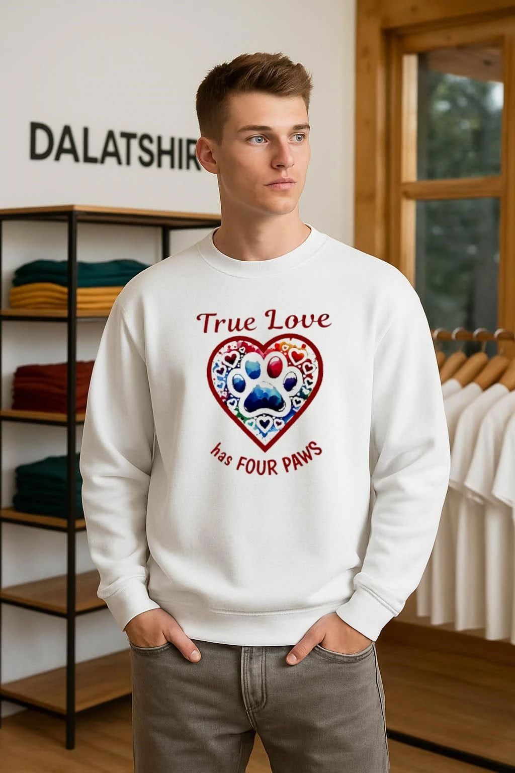 True Love has FOUR PAWS Dog Heart shirt